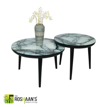 MARBLE Top CENTER TABLE 2 of Set 24x24, 30x30